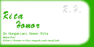 rita homor business card